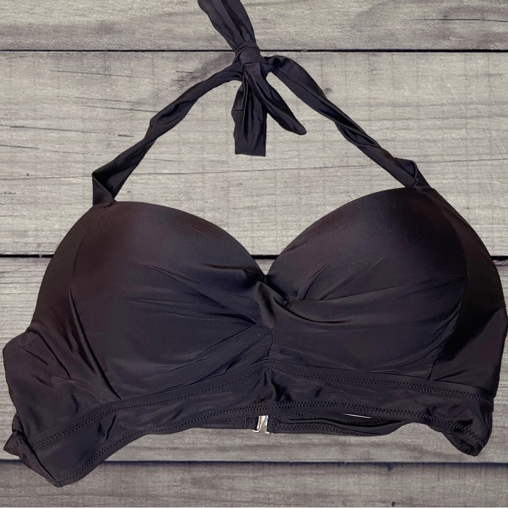 Tempt Me Black Halter Bikini Top w/ Wrap Tie